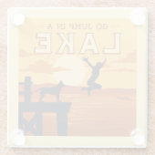 Dessous-de-verre En Verre Sauter Sur Un Lac (Dos)