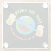 Dessous-de-verre En Verre Sauvez la terre (Dos)