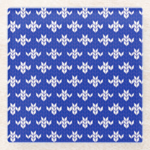 Dessous-de-verre En Verre SCANDIA BLUE KNIT Verre Dessous de verre de boisso