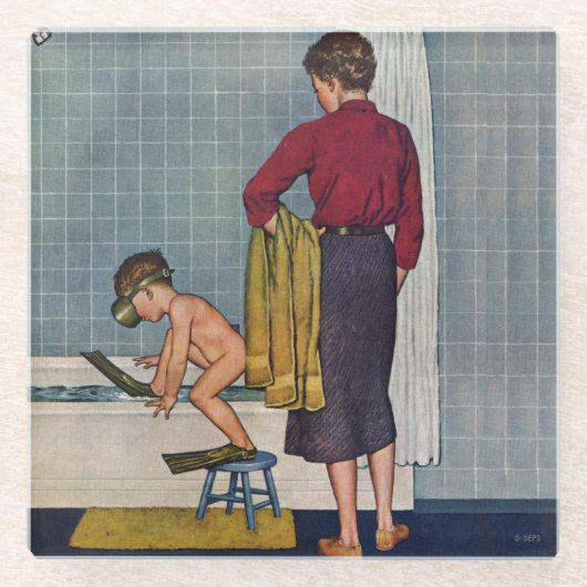 Dessous-de-verre En Verre Scaphandre dans le baquet (Devant)