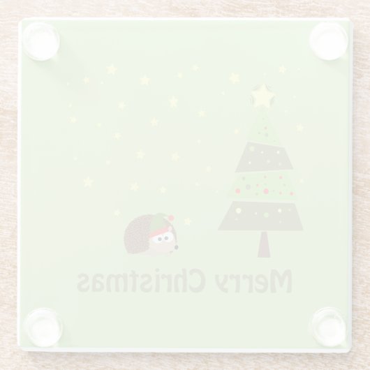 Dessous-de-verre En Verre Scène de Noël de Hérisson (Dos)