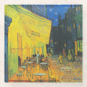 Dessous-de-verre En Verre Scène de rue française du café-terrasse de Van Gog