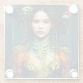 Dessous-de-verre En Verre Sci-Fi Imaginaire d'oursin arc-en-ciel (Dos)