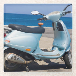 Dessous-de-verre En Verre Scooter sur la plage Ephesus, Turquie