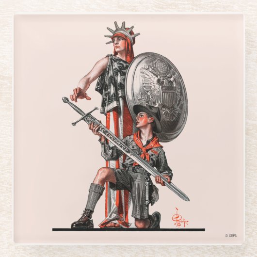 Dessous-de-verre En Verre Scout et liberté de garçon (Devant)