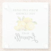 Dessous-de-verre En Verre Script de brosse moderne Aquarelle Lemons Limoncel (Dos)