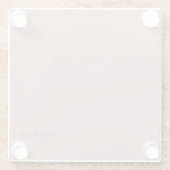 Dessous-de-verre En Verre Script manuscrit moderne Dusty Rose customisé (Dos)