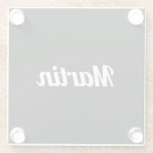 Dessous-de-verre En Verre Script rétro personnalisable | Couleur noire ou do (Dos)