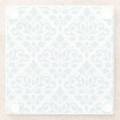 Dessous-de-verre En Verre Scroll Damask Teal Pattern (Dos)
