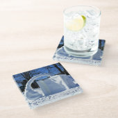 Dessous-de-verre En Verre Sculpture de neige, Québec, Canada (Incliné)