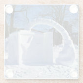 Dessous-de-verre En Verre Sculpture de neige, Québec, Canada (Dos)