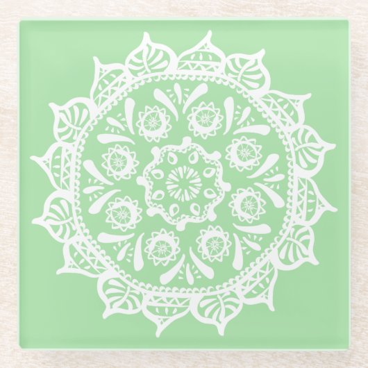 Dessous-de-verre En Verre Seafoam Mandala (Devant)