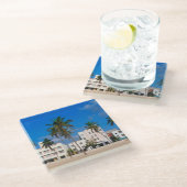 Dessous-de-verre En Verre Secteur d'art déco de plage du sud Miami (Incliné)