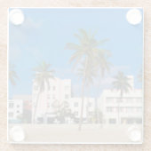 Dessous-de-verre En Verre Secteur d'art déco de plage du sud Miami (Dos)