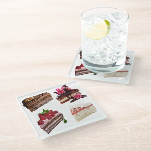 Dessous-de-verre En Verre Sélection de gâteaux délicieux