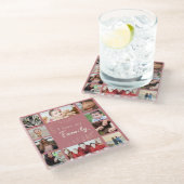 Dessous-de-verre En Verre Sentimental tendance J'aime ma famille Collage pho (Incliné)