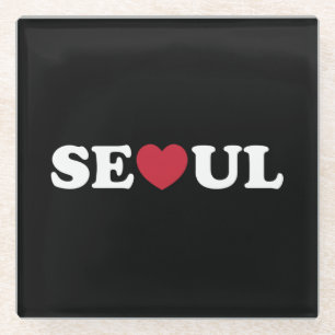 Dessous-de-verre En Verre Séoul Love Heart