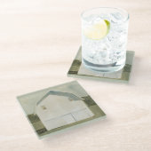 Dessous-de-verre En Verre Serene Barn - Blanc (Incliné)