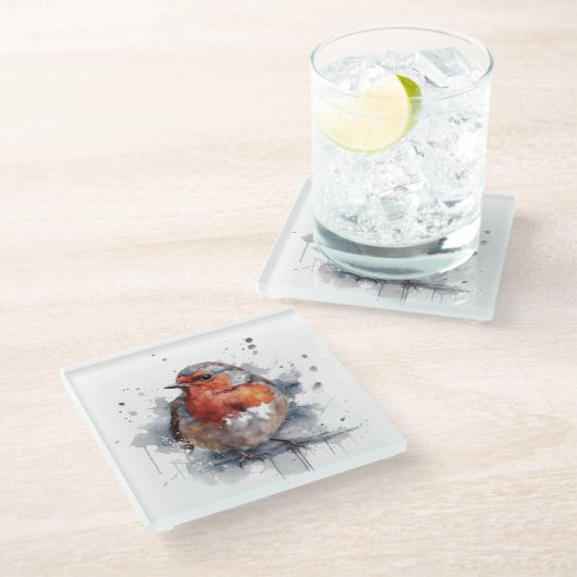 Dessous-de-verre En Verre Serene Robin (Incliné)