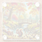 Dessous-de-verre En Verre Sérénissime Forêt d'automne peinture de la scène (Dos)