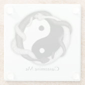 Dessous-de-verre En Verre Serpents double (blanc/noir) (Dos)