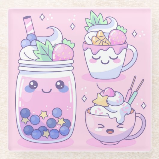 Dessous-de-verre En Verre Shakes colorés (Devant)