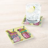 Dessous-de-verre En Verre Shakes colorés (Incliné)