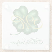 Dessous-de-verre En Verre Shamrock monogramme (Dos)