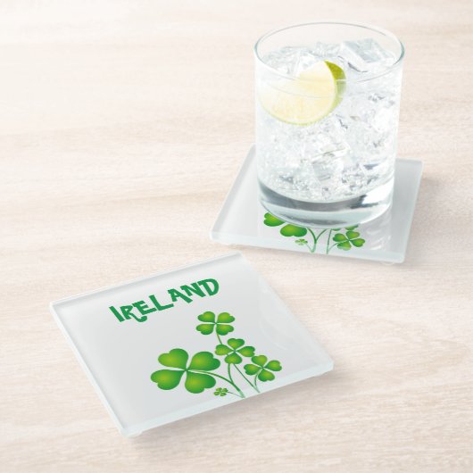 Dessous-de-verre En Verre Shamrock vert (Incliné)