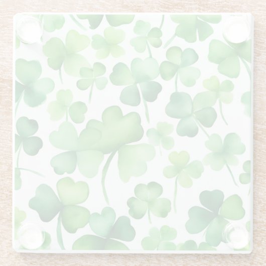 Dessous-de-verre En Verre Shamrock vert aquarelle (Dos)