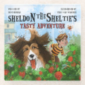 Dessous-de-verre En Verre Sheldon le Sheltie (Devant)