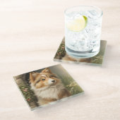 Dessous-de-verre En Verre Shetland Sheepdog (Incliné)