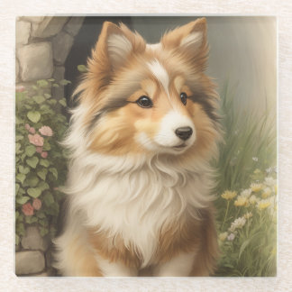 Dessous-de-verre En Verre Shetland Sheepdog
