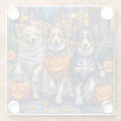 Dessous-de-verre En Verre Shetland Sheepdogs in Halloween Costumes (Dos)