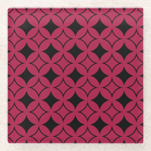 Dessous-de-verre En Verre Shippo rouge et noir (Devant)