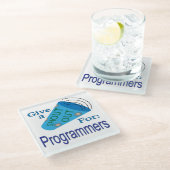 Dessous-de-verre En Verre Shout Out pour les programmeurs (Incliné)