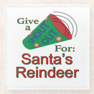 Dessous-de-verre En Verre Shout Out pour Père Noël Reindeer