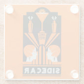 Dessous-de-verre En Verre Sidecar Cocktail Art Déco (Dos)