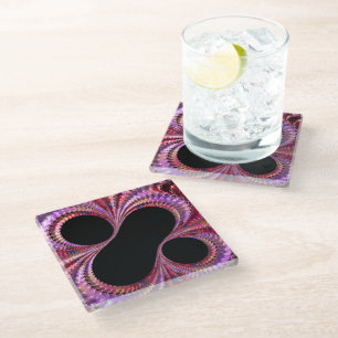 Dessous-de-verre En Verre Signe de pourcentage noir abstrait fractal