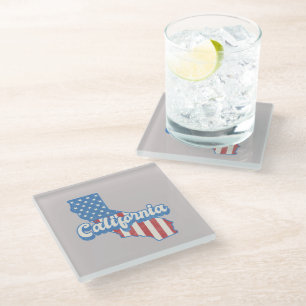 Dessous-de-verre En Verre Silhouette California Stars & Stripes