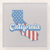 Dessous-de-verre En Verre Silhouette California Stars & Stripes (Devant)