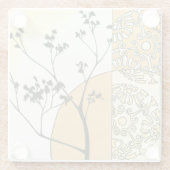 Dessous-de-verre En Verre Silhouette de l'arbre écarse par Megan Meagher (Dos)