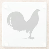 Dessous-de-verre En Verre Silhouette du coq Gamecock (Dos)