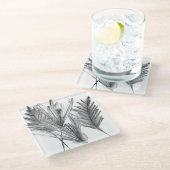 Dessous-de-verre En Verre Silhouette florale - Gris (Incliné)