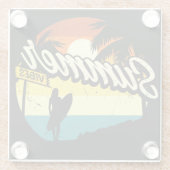 Dessous-de-verre En Verre Silhouette Rétro Vibes (Dos)