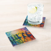 Dessous-de-verre En Verre Silhouettes colorées dansant (Incliné)