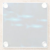 Dessous-de-verre En Verre Silhouettes de poisson bleu translucide (Dos)