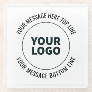 Dessous-de-verre En Verre Simple à remplacer par votre logo ou image 