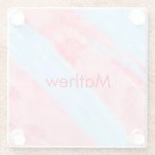 Dessous-de-verre En Verre simple initial letter mongram add your name red b (Dos)