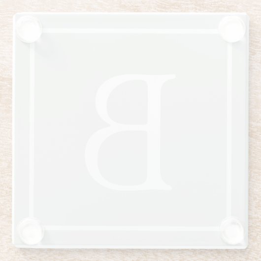 Dessous-de-verre En Verre Simple Light Grey monogram (Dos)
